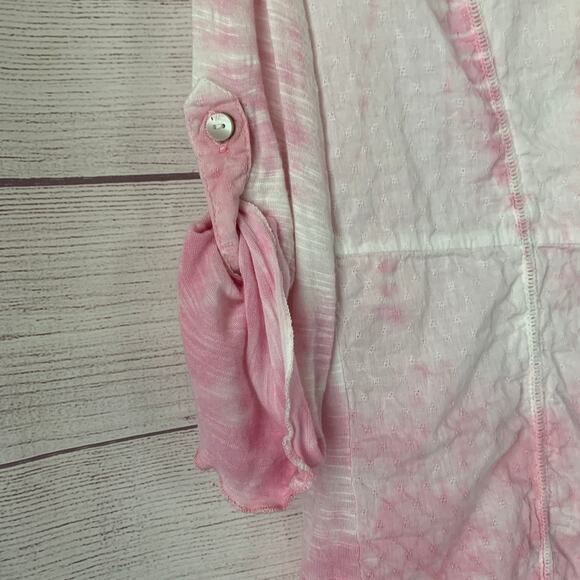 Vintage American Blues Pink Tie Dye Embroidered Button Up Shirt Size M Boho - Picture 14 of 16